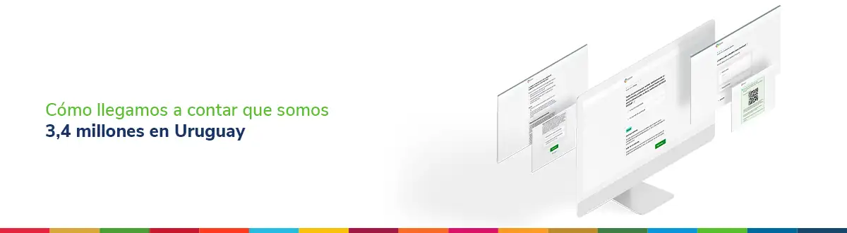 Pantallas de computadoras, donde se muestra el sistema de Censo Uruguay